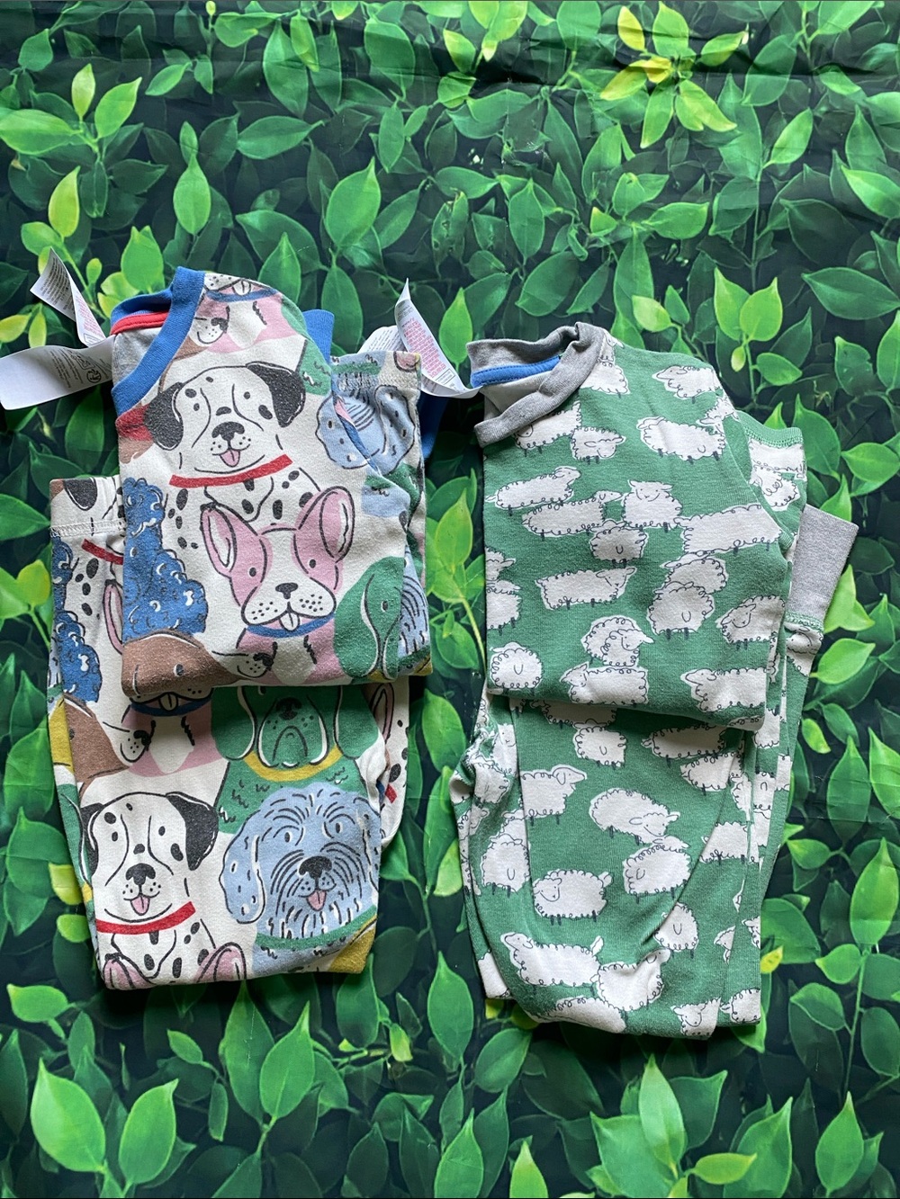 Mini Boden Kids Pajama Sets - Green Sheep & Multi Dog Print